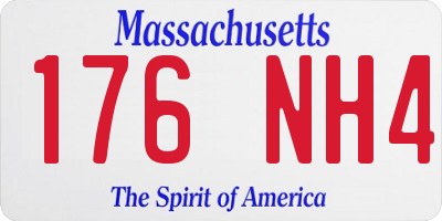 MA license plate 176NH4