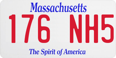 MA license plate 176NH5