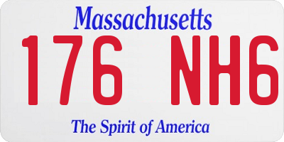 MA license plate 176NH6