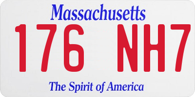 MA license plate 176NH7