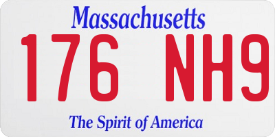 MA license plate 176NH9