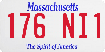 MA license plate 176NI1
