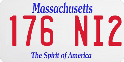MA license plate 176NI2