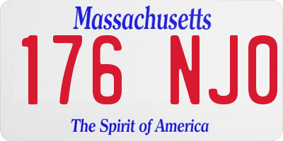 MA license plate 176NJ0