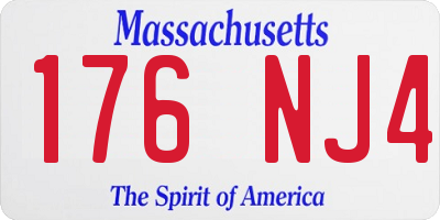 MA license plate 176NJ4