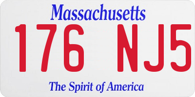 MA license plate 176NJ5