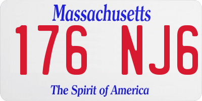 MA license plate 176NJ6
