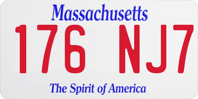 MA license plate 176NJ7