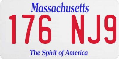 MA license plate 176NJ9