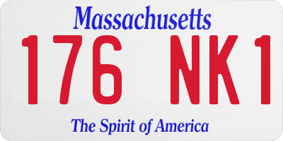 MA license plate 176NK1