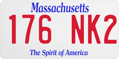 MA license plate 176NK2
