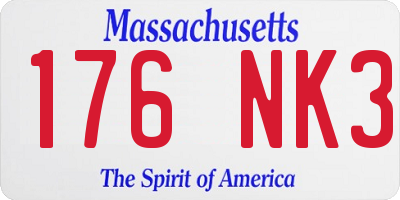 MA license plate 176NK3