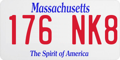 MA license plate 176NK8
