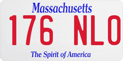 MA license plate 176NL0