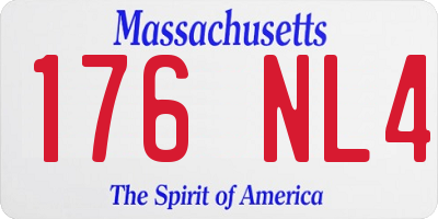 MA license plate 176NL4