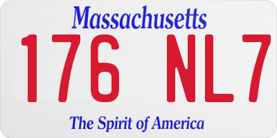 MA license plate 176NL7