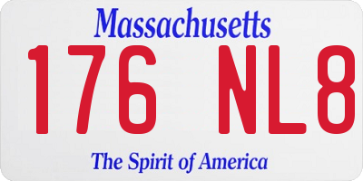 MA license plate 176NL8