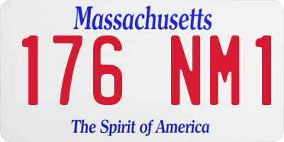 MA license plate 176NM1