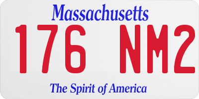 MA license plate 176NM2