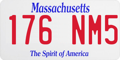 MA license plate 176NM5