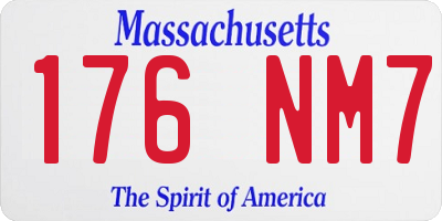 MA license plate 176NM7