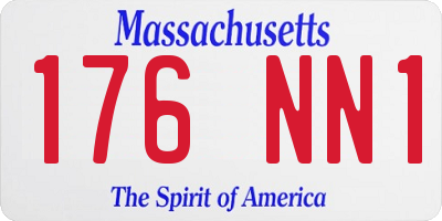 MA license plate 176NN1