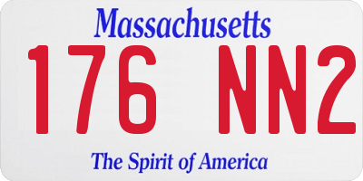 MA license plate 176NN2