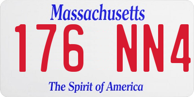 MA license plate 176NN4