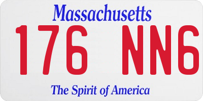 MA license plate 176NN6