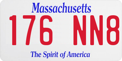 MA license plate 176NN8