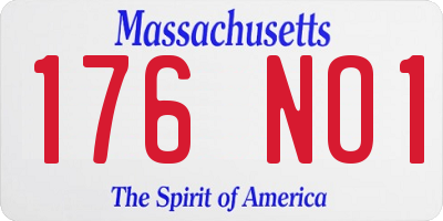 MA license plate 176NO1