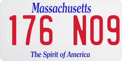 MA license plate 176NO9