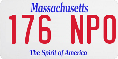 MA license plate 176NP0