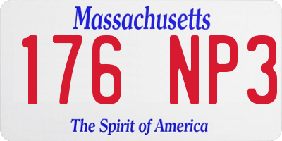 MA license plate 176NP3
