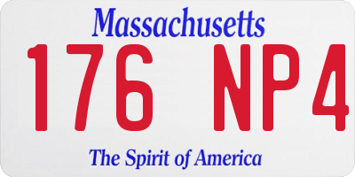 MA license plate 176NP4