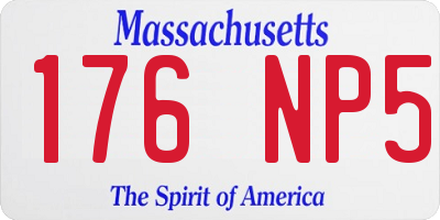 MA license plate 176NP5