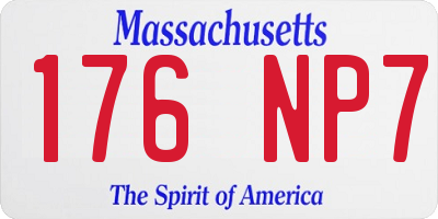 MA license plate 176NP7