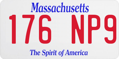 MA license plate 176NP9