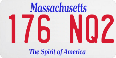 MA license plate 176NQ2