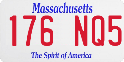 MA license plate 176NQ5