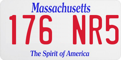 MA license plate 176NR5
