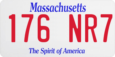 MA license plate 176NR7
