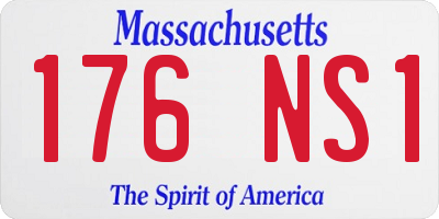 MA license plate 176NS1