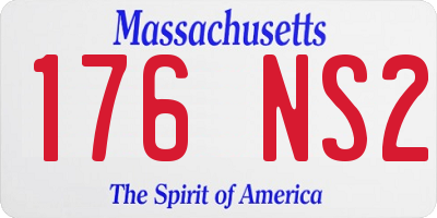 MA license plate 176NS2