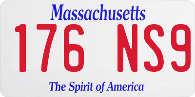 MA license plate 176NS9