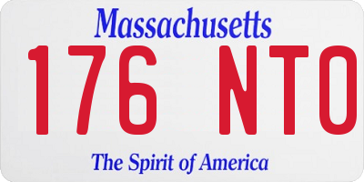MA license plate 176NT0
