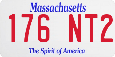 MA license plate 176NT2