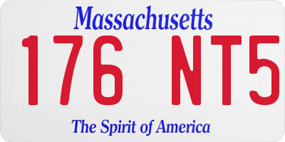 MA license plate 176NT5