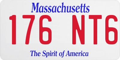 MA license plate 176NT6