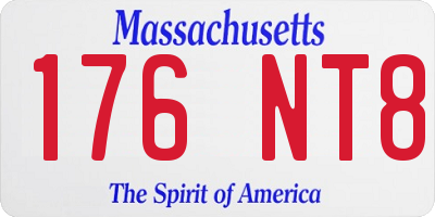 MA license plate 176NT8
